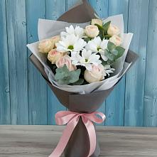 Букет цветов из:  Хризантемы и Розы #REPLACE_PRED# Ставрово