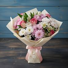 Букет цветов из:  Хризантемы, Альстромерии и Розы #REPLACE_PRED# Ставрово