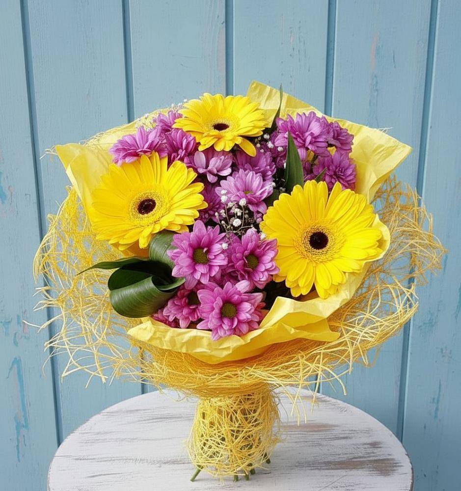 Букет цветов из: Хризантемы и Герберы в Ставрово