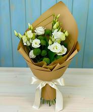 Букет цветов из:  Хризантемы и Лизиантусы #REPLACE_PRED# Ставрово