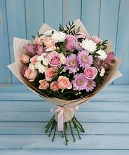 Букет цветов из:  Хризантемы, Розы и Альстромерии в Ставрово