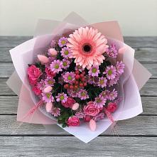 Букет цветов из:  Розы, Герберы и Хризантемы #REPLACE_PRED# Ставрово