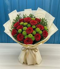 Букет цветов из:  Розы и Хризантемы #REPLACE_PRED# Ставрово