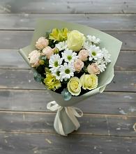 Букет цветов из:  Альстромерии, Розы и Хризантемы в Ставрово