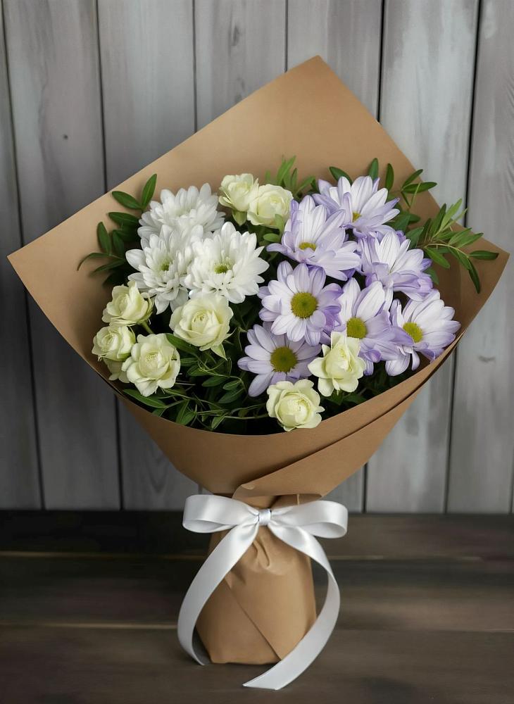 Букет цветов из: Хризантемы и Розы в Ставрово
