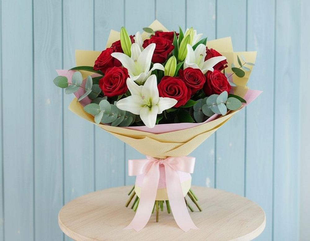 Букет цветов из: Лилии и Розы в Ставрово